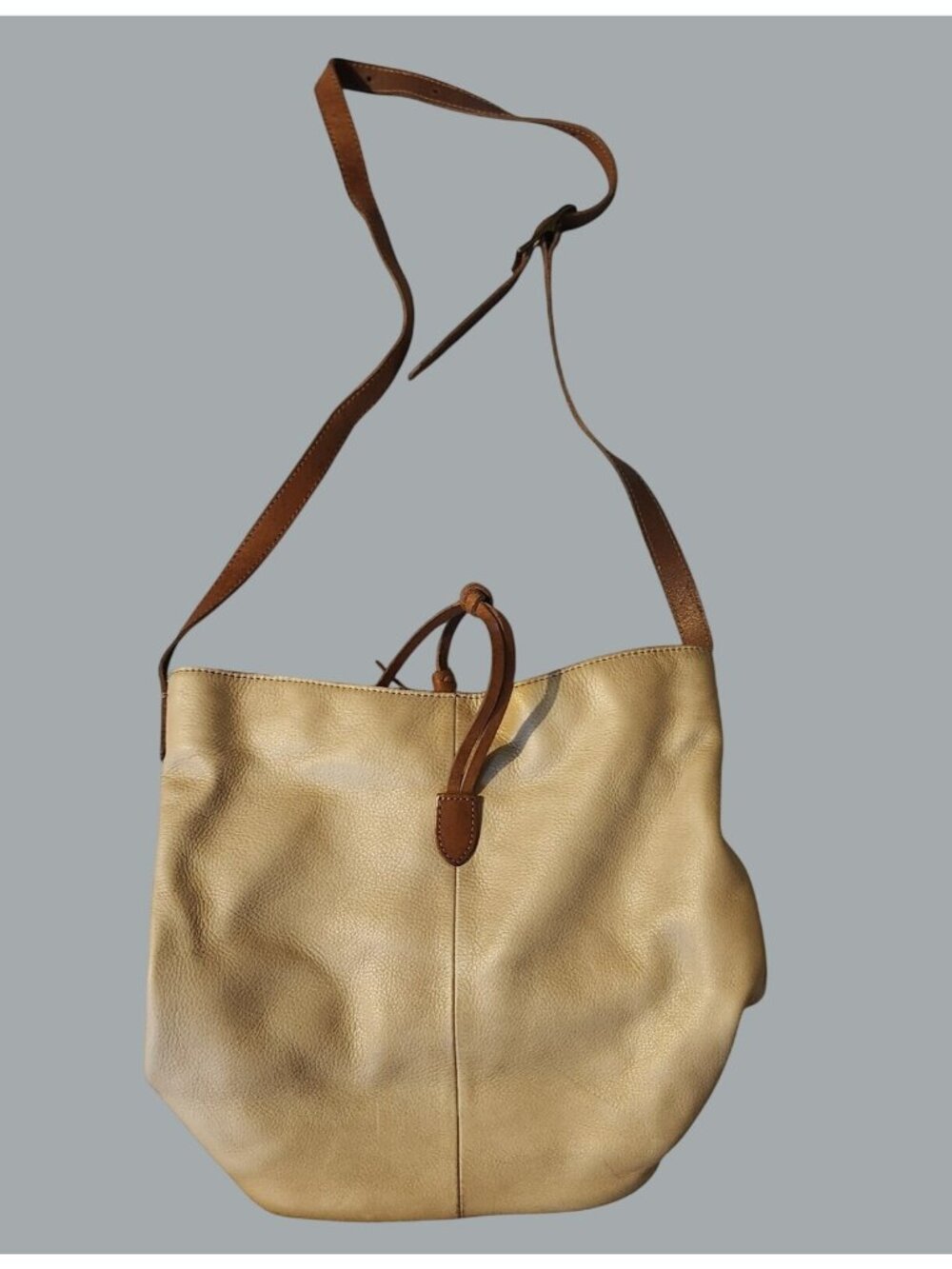 J. Jill Leather Crossbody Hobo Bucket Bag Boho Hippie Purse - Picture 2 of 15
